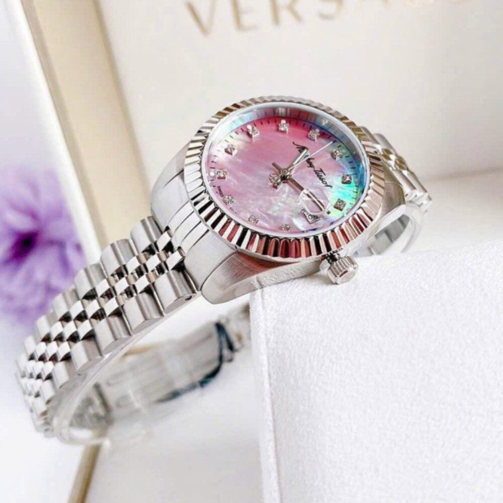 Womens Tissot Mathey 30mm Pink Accent Dial Silver Bracelet Watch - Picture 3 of 6